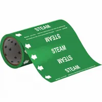 Pipe Marker: Steam, Green, White, Fits 2 in and Smaller Pipe O.D., 30 Pipe Markers, With Arrows (MPN 109725)