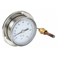 APPROVED VENDOR Analog Panel Mount Thermometer: 30°F to 240°F, ±1°F Scale Division, 3.5 in Dial Dia (MPN 13G230)