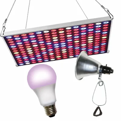 MIRACLE LED Grow Panel: Blue/Red, 120V AC, Bulb Included, LED - Panel & Clamp-On Fixture Kits