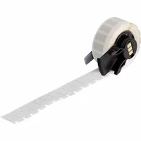 Pre-Cut Label Stock Roll: 9/32 in x 1/2 in, 1/2 in x 9/32 in, Polyimide, White (Gloss) (MPN M6-6-768)