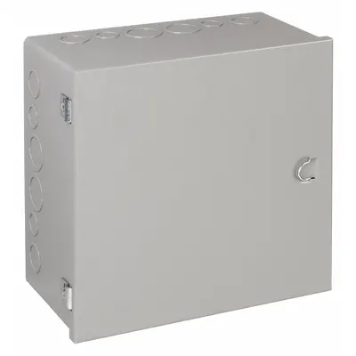 WIEGMANN Enclosure: Steel, 12 in x 12 in x 6 in, NEMA 1, Solid Cover, Hinged, Included - Steel Indoor Enclosures with Hinged Covers