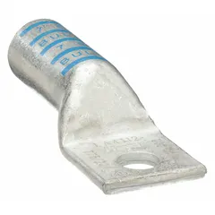 This one-hole compression lug is designed for terminating 400 kcmil stranded copper wire to a stud or bolt connection. It features a long barrel and a 3/8 in stud size, constructed from copper for secure, low-resistance joints in electrical equipment.
