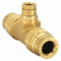 Push-Fit Tee Fitting: 3/8 in OD x 1/4 in OD x 3/8 in OD Fitting Size, Tube x Tube x Push-to-Connect (MPN 164PTC-6-6-4)