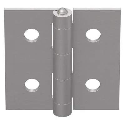 FAZTEK Butt Hinge: 2 in x 2 in, 10 Series, For 17/64 in Slot Wd, Silver, Aluminum - Fixed Hinges