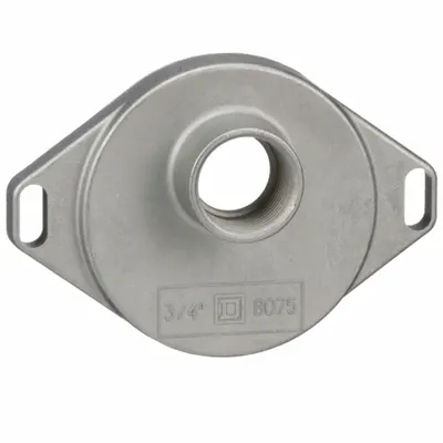 SQUARE D B075 Bolt-On Hub, 3/4 in Conduit, NEMA 3R - Disconnect Switch Enclosure Hubs