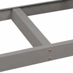 This LYON crossbar is designed for use as a center support in bulk rack systems. It measures 18 inches by 18 inches by 2 1/2 inches and features 14-gauge steel beams in a gray finish. The crossbar provides structural reinforcement to reduce beam deflection and improve load stability in industrial storage applications.