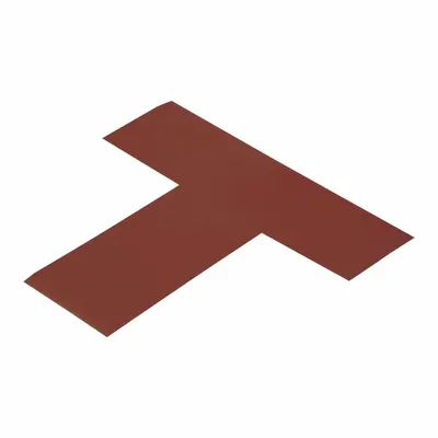 MIGHTY LINE Floor Marking Shape: Tee, Solid, Brown, No Legend, 2 in x 6 in, 50 mil Tape Thick - T-Shaped Floor Marking Tape