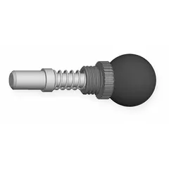 This nonlocking ball-knob weld-mount indexing plunger has a 0.5 in plunger width and 0.875 in plunger projection. It is designed for precise positioning and locking in industrial jigs, fixtures, and assembly lines, providing a retractable spring-loaded stop that can be welded directly into place for frequent adjustment or indexing.