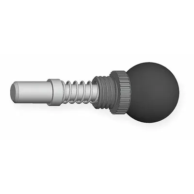 INNOVATIVE COMPONENTS Weld Mount Retractable Spring Plunger: Ball Knob, 0.5 in Plunger Wd - Nonlocking Ball-Knob Weld-Mount Indexing Plungers