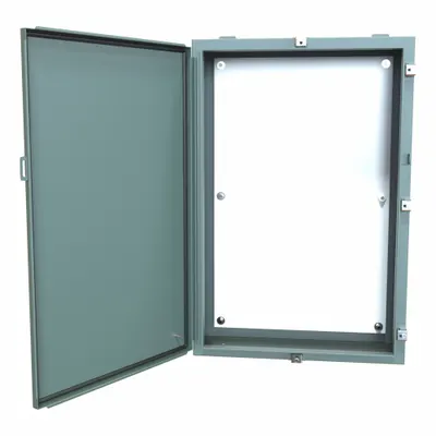 HAMMOND Electrical Enclosure: Steel, 36 in x 24 in x 8 in, NEMA 12/13/3R/4, w/Panel - Steel Washdown Enclosures