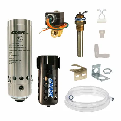 EXAIR Vortex Cooler Kit: NEMA 4X, 40 scfm Max Flow Rate, 2,800 BtuH Cooling Capacity - Vortex Tube Cabinet & Enclosure Coolers