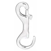 This slide bolt spring snap is constructed of iron with a 4 in overall length and a 3/8 in opening size. It features a slide bolt opening type and is not intended for lifting applications. Commonly used for non-lifting attachment and quick connection in rigging, tethering, or securing tasks