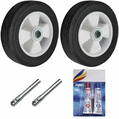 This repair kit is designed for fiberglass fish tapes used in pulling cables through conduit. It includes two pulling ends, two wheels, and glue for replacing worn components. The kit features easy-to-use braking systems for controlled cable pulling.