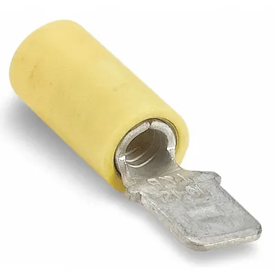 STA-KON Wire Disconnect: Male Tab, Yellow, Vinyl, Partial Coverage - Partially Insulated Quick Disconnects