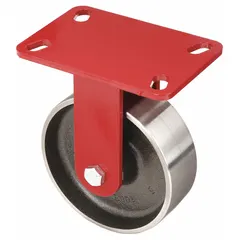 HAMILTON Plate Caster: Rigid, No Brake, Steel, 6 in Wheel Dia, 2 in Wheel Wd, 7 3/4 in Mounting Ht (MPN R-HS-6FSB). Key specifications — Wheel Bearing Type: Ball; Wheel/Tread Color: Silver; Brand: HAMILTON; Caster Type: Rigid.