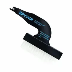 Nylon brush attachment for reciprocating saws, 7 1/4 inches long. Used for cleaning, scrubbing, and surface preparation on metal, concrete, and wood surfaces.