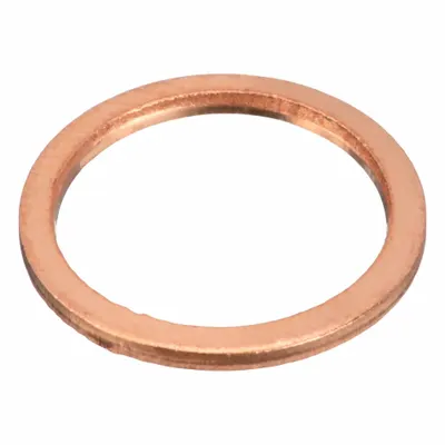 OEM Single-Piece Sealing Washers, Copper, 14 mm ID x 18 mm OD, M14, 50 PK
