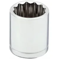 WESTWARD Socket: Metric, 3/8 in Drive Size, 16 mm Socket Size, 12-Point, Std, Chrome, Socket (MPN 53YT24)