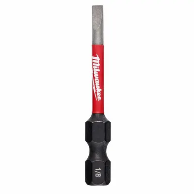 MILWAUKEE Power Bit: Power Bit, Slotted Head, Imperial, 1/8" Bit Industry Size, Std - Impact Bits