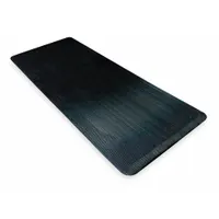 Antifatigue Runner: Ribbed, 3 ft x 12 ft, 1/2 in Thick, Black, Vinyl over PVC Foam, Beveled Edge (MPN 474S0312BL)