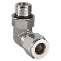 PARKER Compression Fitting Elbow: 1/4 in OD x 1/4 in Pipe Fitting Size, Compression x ORB (MPN 4M5SEL4-316)