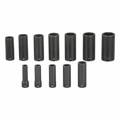 ABILITY ONE Impact Socket Set: 3/8 in Drive Size, Small Set (0-50 pieces) Set Size - SAE Impact Socket Sets