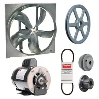 Exhaust Fan with Drive Package: Belt Drive, 24 in Blade, 1/4 hp, 8,734 cfm, 115/208-230V AC, 1 ph (MPN 7M7W0)