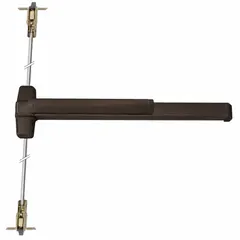 Concealed vertical rod exit device with touchbar style and lever outside trim, finished in brown. Designed for commercial doors requiring a clean appearance. Not ADA compliant or ligature-resistant.