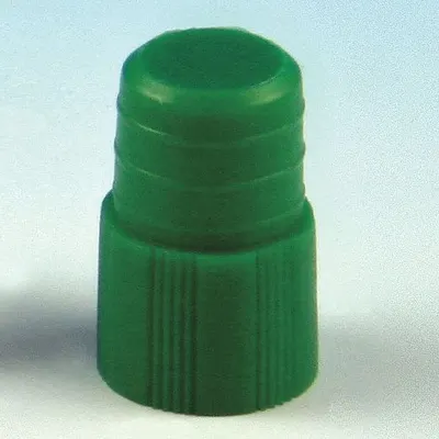 GLOBE SCIENTIFIC Cap: 12 mm Dia, Green, Polyethylene, Unlined - Plug Caps