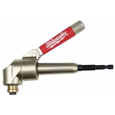 MILWAUKEE Right Angle Attachment: Cordless Drills/Std 1/4 in Hex Accessories Compatible - Right-Angle Drill Attachments