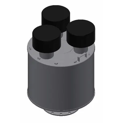 SOLBERG Filter Assembly: 2 micron Rating, 99% Efficiency, 28 5/16 in Outside Dia - Centrifugal Force Extreme Duty Inlet Filters