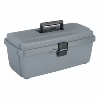 FLAMBEAU Tool Box: 16 5/8 in W 8 3/4 in D 7 1/8 in H, Plastic, Gray, Hinged Lid, 1 Compartments (MPN 17800-2)