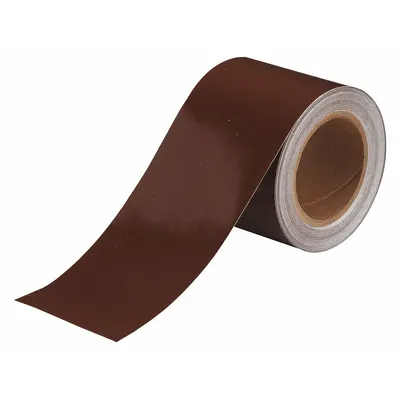 BRADY Pipe Marking Tape: Brown, 4 in Wd, 90 ft Roll Lg, Vinyl, 4 in Roll Wd - Pipe Marker Solid Color Banding Tape