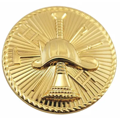 HEROS PRIDE Metal Rank Insignia: Scramble Fire Discs, 15/16 in, Gold, Metal, Clutch Pin - Metallic Insignia