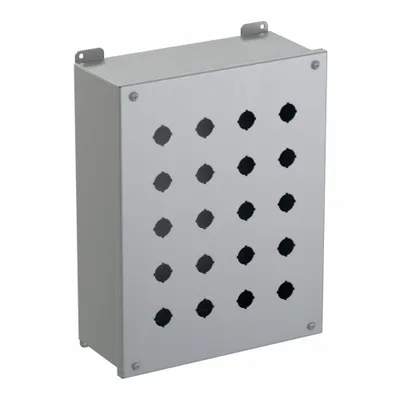 HAMMOND 1437MV Enclosure for 22mm Operators, 20 Holes, Carbon Steel, NEMA 12/13 - Enclosures for 22mm Operators