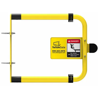 YELLOWGATE Self-Closing Safety Gate: Aluminum, For 21 in to 36 in Opening Wd, 22 in x 2 in - Springless Width Adjustable Single-Door Metal