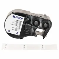 Wraparound Label: 1 1/2 in x 3/4 in, Vinyl, White (Matte), For 10 AWG to 4 AWG Wire Gauge (MPN M4-90-427)
