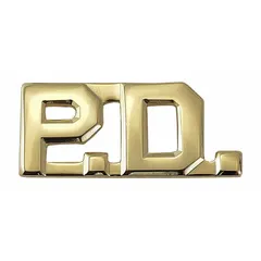 Gold metal rank insignia with a 1/2 in size and clutch pin attachment. Used to denote rank on uniform collars or lapels in security and ceremonial dress applications.
