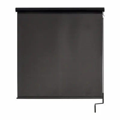 KEYSTONE FABRICS Sun Shade: Dark Brown, 7 ft Valence Wd, Pole and Crank, 90% UV Protection - Regal Series