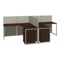 BUSH BUSINESS FURNITURE Modular Cubicle Workstation: 45 in Overall Ht, 119 in Overall Wd, Cherry (MPN EOD560SMR-03K)