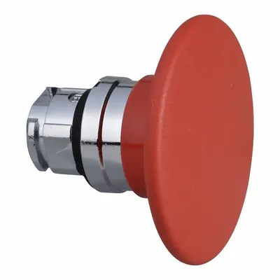 SCHNEIDER Mushroom Head Push Button: Red, 22 mm Mounting Size, Metallic - Mushroom-Head Push-Button Operators