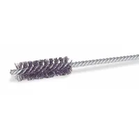 This heavy-cleaning brush is designed for carbon steel surfaces. It features a double-stem construction for stability during aggressive brushing. Typical applications include removing rust, scale, and weld slag from tubes and pipes in industrial maintenance and fabrication