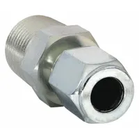 PARKER Compression Fitting Adapter: 1/2 in OD x 3/8 in Pipe Size, 3/8-18 Thread Size, Steel (MPN 8 FBU-S)