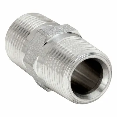 PARKER Metal Pipe Straight: Straight, 316 Stainless Steel, 1/2 in x 1/2 in, 6,000 psi - Extreme Pressure Threaded Pipe Fittings