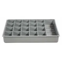 Compartment Drawer Insert: 18 in x 12 in x 3 in, 21 Compartments, 0 Dividers, Gray (MPN 124-95-21-IND)