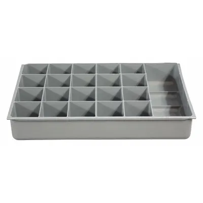 DURHAM MFG Compartment Drawer Insert: 18 in x 12 in x 3 in, 21 Compartments, 0 Dividers - Inserts for Large Compartmented Boxes