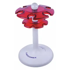 This WHEATON pipette stand is made of red plastic and rotates 360° for convenient access. With an overall height of 8 11/16 inches, it accommodates most brands of pipettes. Suitable for laboratory use to hold and organize pipettes.