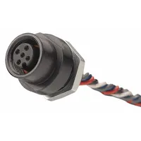 BRAD HARRISON Internal Thread Receptacle: 120070, 1/4"-18 Mounting Thread Size, 1 ft Wire Lg, 5 Pins (MPN 8R5A00A18A120)