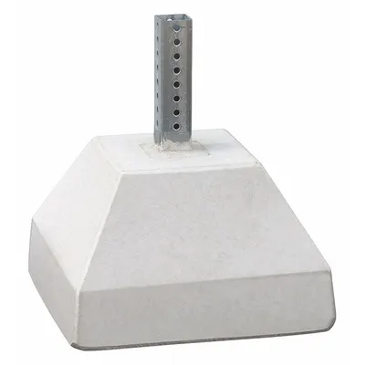 TAPCO Concrete Base with Square Post Sleeve: 250 lb Base Wt, Concrete - Square Portable Sign Post Bases