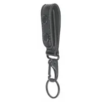 HEROS PRIDE Key Holder: Black, Leather, Plain, 6 1/4 in x 29 mm, Snap Closure, For 2 1/4 in Belt Wd (MPN 1487PB)